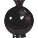 Vase noir motif floral