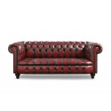CANAPE CHESTERFIELD 3 PLACES ASSISE CAPITONNEE CUIR