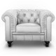 Fauteuil Chesterfield Argent