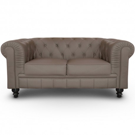 Canapé 2 places Chesterfield Taupe