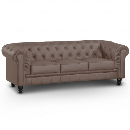 Canapé 3 places Chesterfield Taupe
