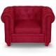 Fauteuil Chesterfield effet Lin Rouge