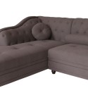 Canapé d'angle Brittish Tissu Taupe style Chesterfield