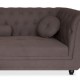 Canapé d'angle Brittish Tissu Taupe style Chesterfield