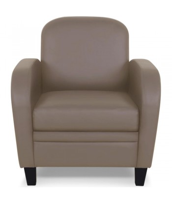 Fauteuil Club Taupe effet cuir
