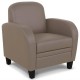Fauteuil Club Taupe effet cuir