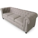 Canape 3 places Chesterfield effet Lin