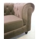 Canape 3 places Chesterfield Velours Taupe
