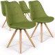 Lot de 4 chaises scandinaves Goya Tissu Vert