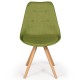 Lot de 4 chaises scandinaves Goya Tissu Vert