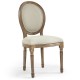 Lot de 2 chaises de style médaillon Louis XVI Tissu Beige