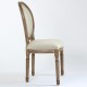 Lot de 2 chaises de style médaillon Louis XVI Tissu Beige